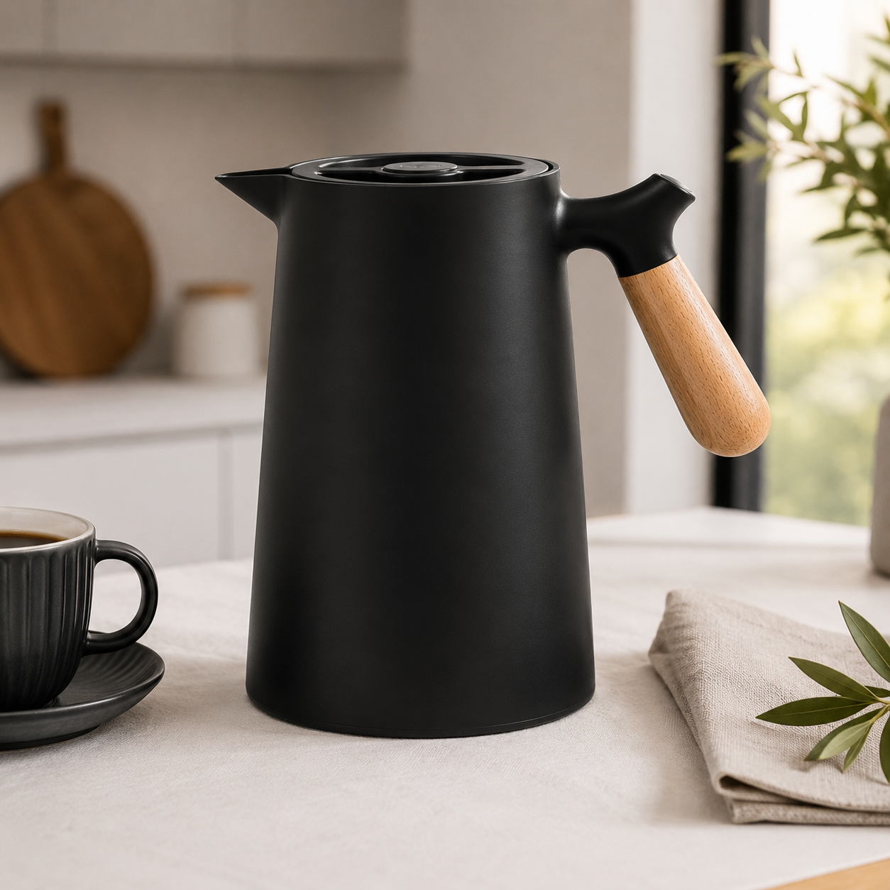 Bule Térmico Berlim 1L Preto